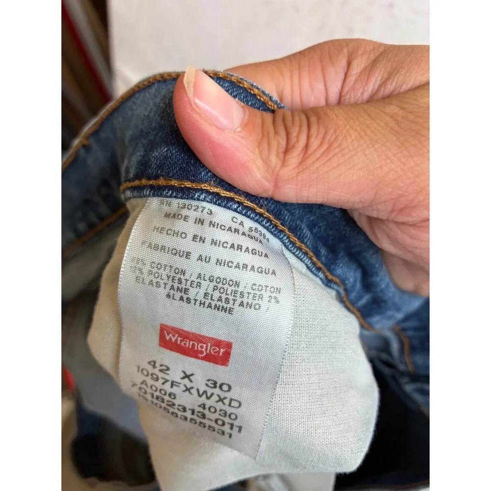 Wrangler Premium Quality Mens Straight Leg Jeans Blue 42x30 1097FXWXD